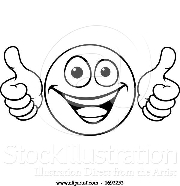 Vector Illustration of Cartoon Emoticon Thumbs up Icon