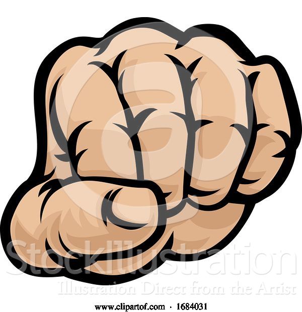 Vector Illustration of Cartoon Fist Punch Hand Cartoon