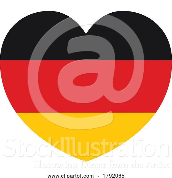 Vector Illustration of Cartoon German Germany Flag Heart Concept