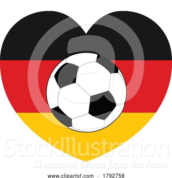 Vector Illustration of Cartoon German Germany Flag Soccer Football Heart