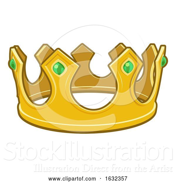 Vector Illustration of Cartoon Gold Kings Crown
