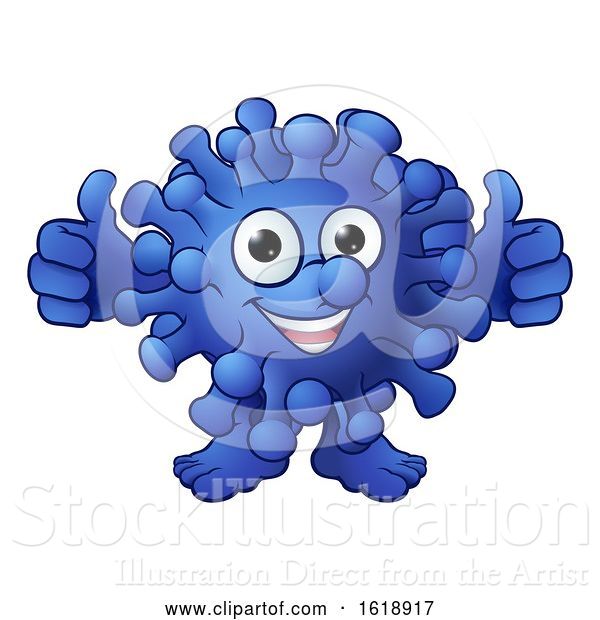 Vector Illustration of Cartoon Good Bacteria Probiotic or Alien Cartoon