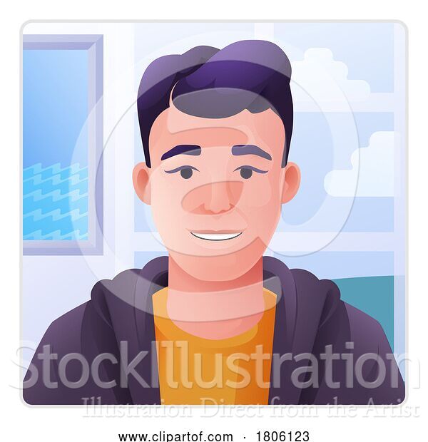Vector Illustration of Cartoon Guy Profile Illustration Internet Call Avatar