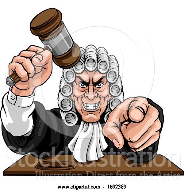 Vector Illustration of Cartoon Judge Character