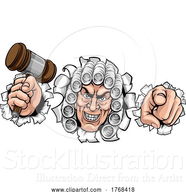 Vector Illustration of Cartoon Judge Character