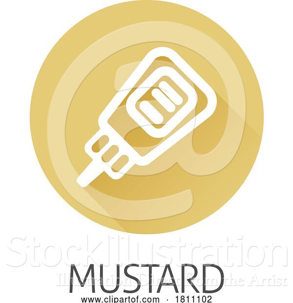 Vector Illustration of Cartoon Ketchup or Mustard Sauce Bottle Food Allergy Icon