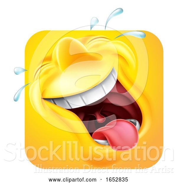 Vector Illustration of Cartoon Laughing Emoji Emoticon Icon 3D Character