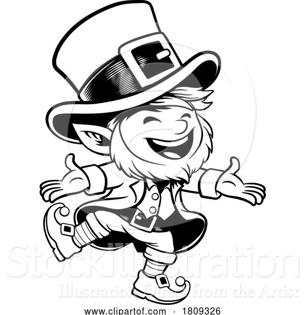 Vector Illustration of Cartoon Leprechaun Cute Irish St Patricks Day Cartoon
