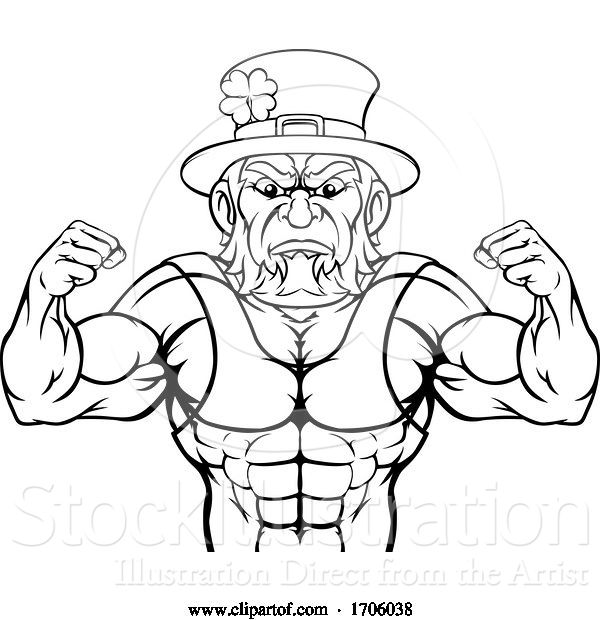 Vector Illustration of Cartoon Leprechaun Sports Mascot Character