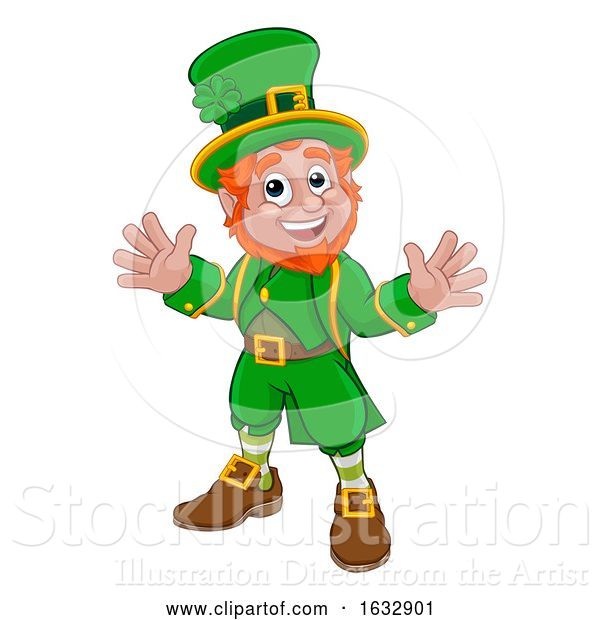 Vector Illustration of Cartoon Leprechaun St Patricks Day Character