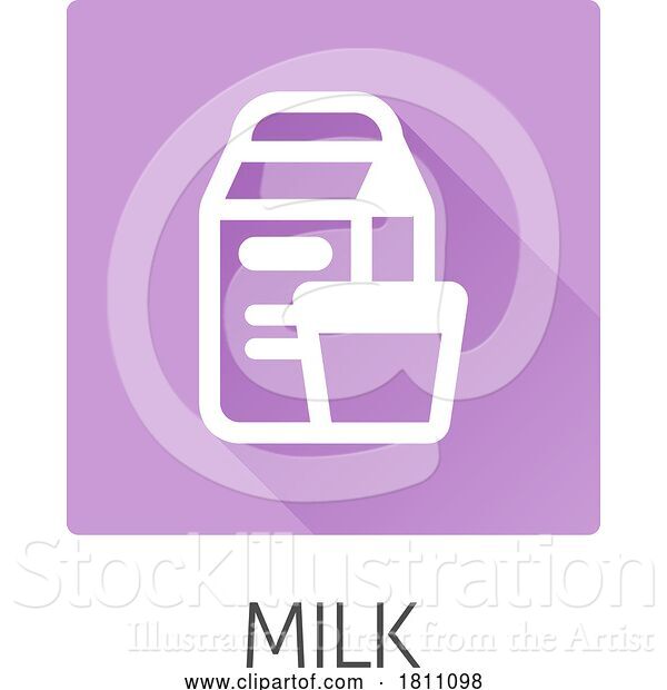 Vector Illustration of Cartoon Milk Dairy Lactose Carton Glass Food Allergy Icon