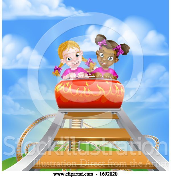 Vector Illustration of Cartoon Roller Coaster