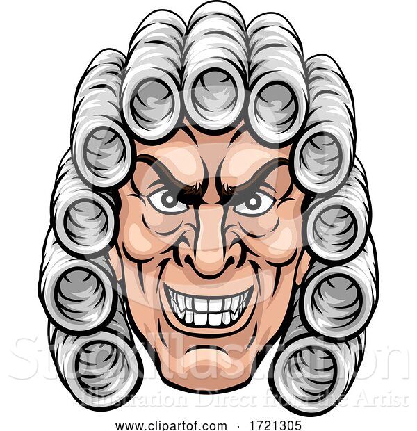 Vector Illustration of Cartoon Scary Judge Character