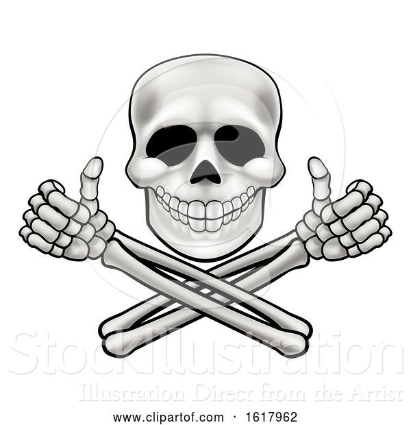 Vector Illustration of Cartoon Skull and Crossbones Illustration