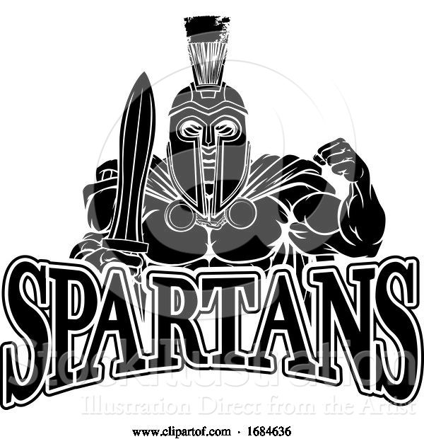 Vector Illustration of Cartoon Spartan Trojan Sports Mascot