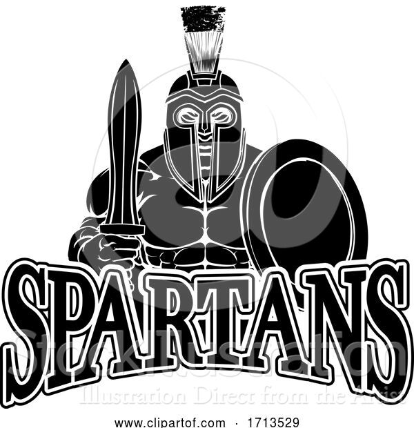 Vector Illustration of Cartoon Spartan Trojan Sports Mascot