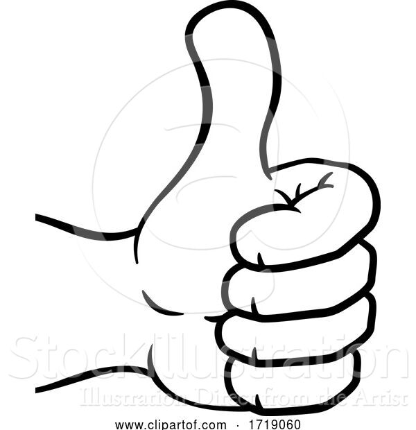 Vector Illustration of Cartoon Thumbs up Hand Icon