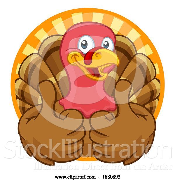 Vector Illustration of Cartoon Turkey Thanksgiving or Christmas Character