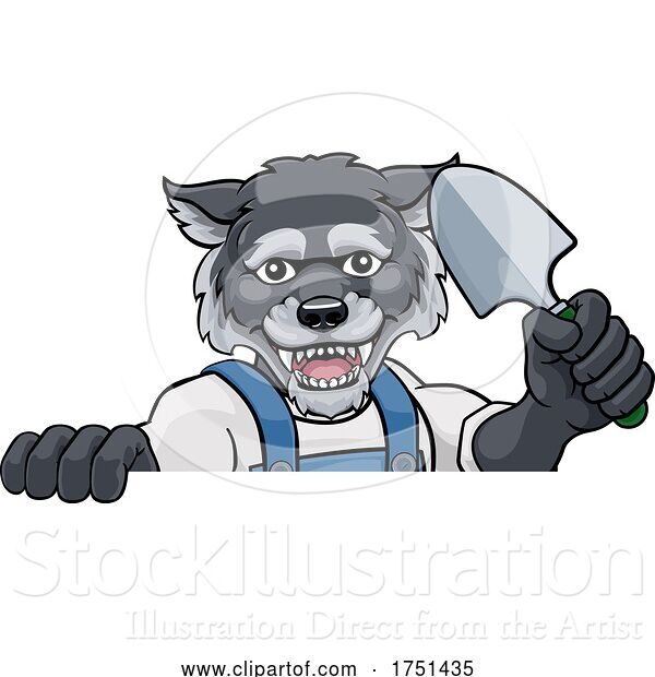 Vector Illustration of Cartoon Wolf Gardener Gardening Animal Mascot