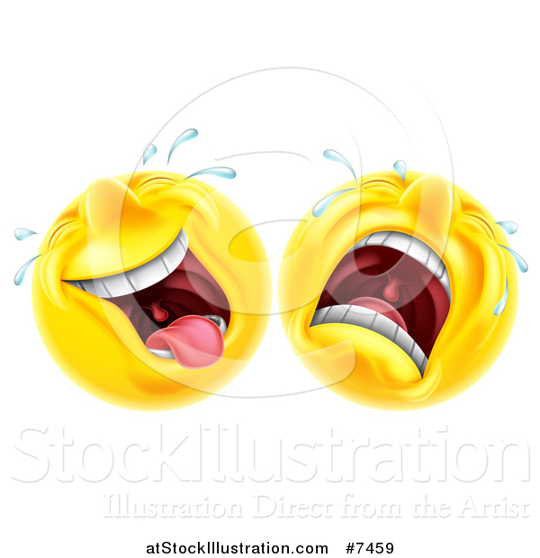 Vector Illustration of Cartoon Yellow Trajedy and Comedy Theater Emoji Emoticons