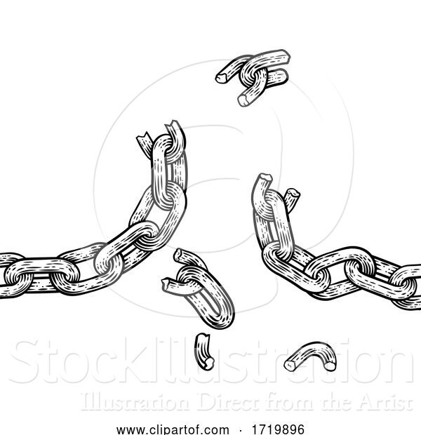 Vector Illustration of Chain Breaking Freedom Concept Illustration