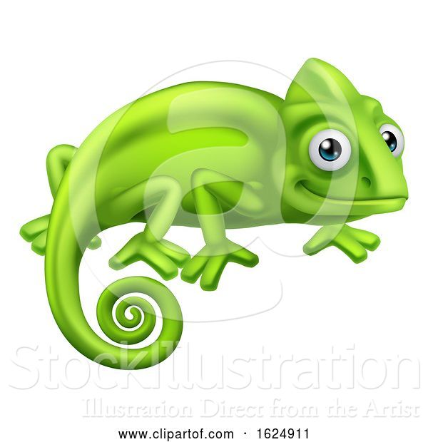 Vector Illustration of Chameleon Lizard Character