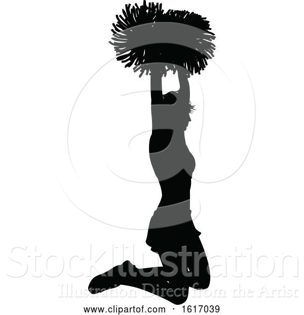 Vector Illustration of Cheerleader Silhouette