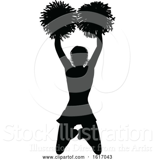 Vector Illustration of Cheerleader Silhouette