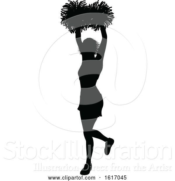 Vector Illustration of Cheerleader Silhouette