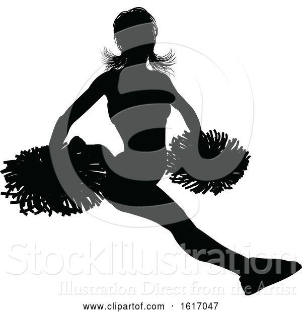 Vector Illustration of Cheerleader Silhouette