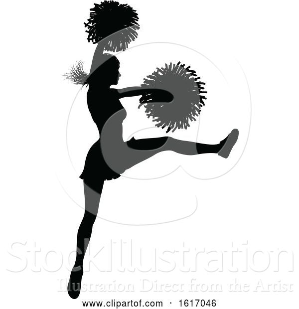 Vector Illustration of Cheerleader Silhouette