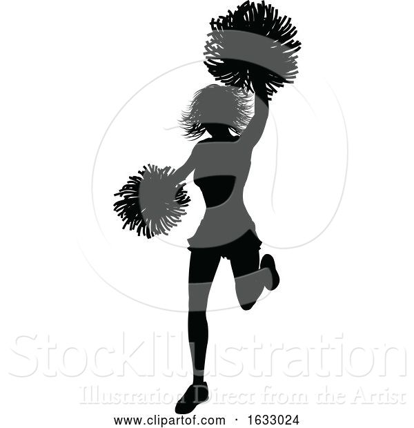 Vector Illustration of Cheerleader Silhouette