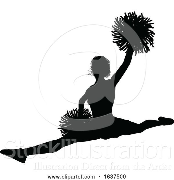 Vector Illustration of Cheerleader Silhouette