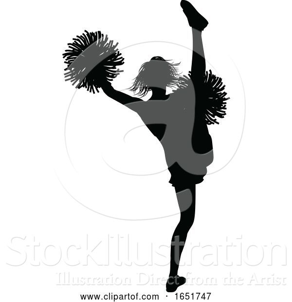 Vector Illustration of Cheerleader Silhouette