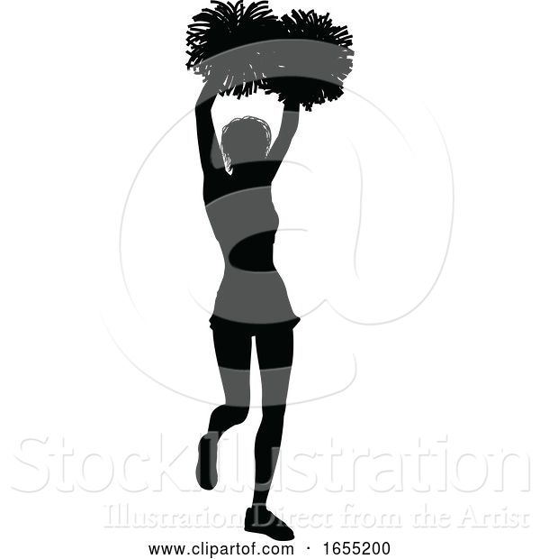 Vector Illustration of Cheerleader Silhouette