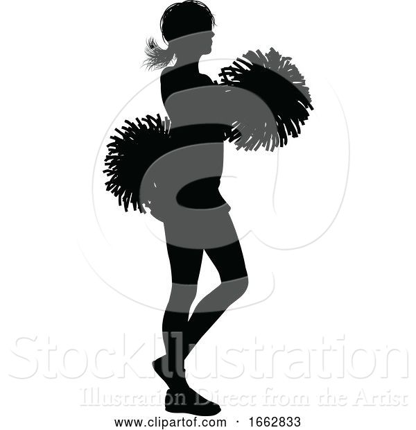 Vector Illustration of Cheerleader Silhouette