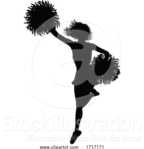 Vector Illustration of Cheerleader Silhouette