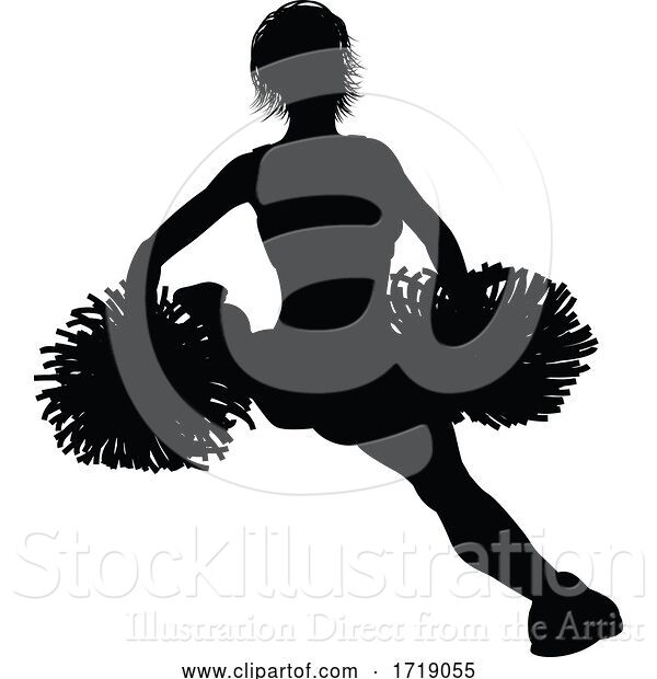 Vector Illustration of Cheerleader Silhouette