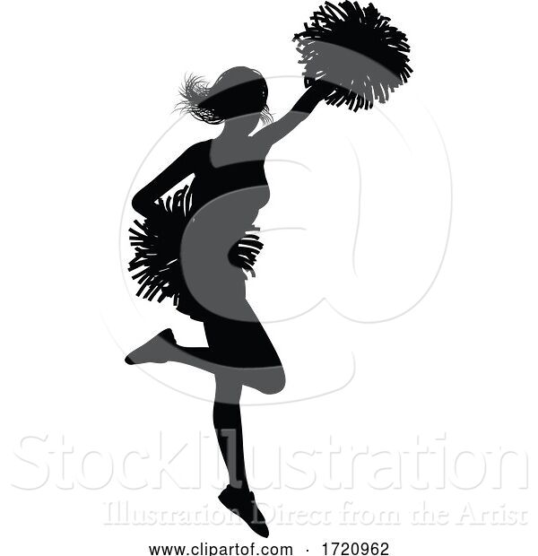 Vector Illustration of Cheerleader Silhouette