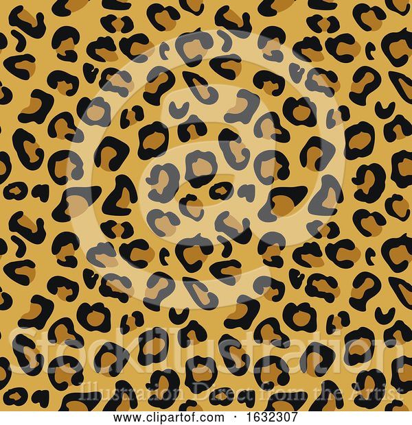 Vector Illustration of Cheetah Animal Print Pattern Seamless Tile