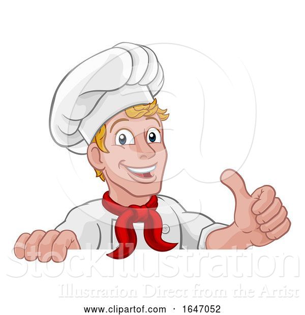 Vector Illustration of Chef Cook Baker Thumbs up