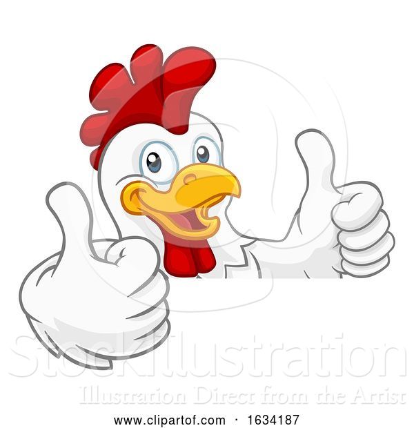 Vector Illustration of Chicken Rooster Cockerel Bird Character