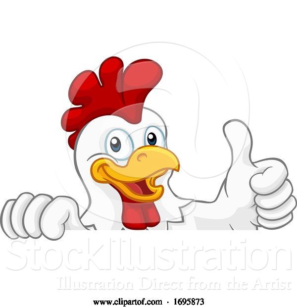 Vector Illustration of Chicken Rooster Cockerel Bird Character