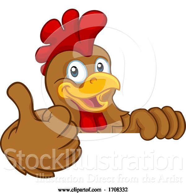 Vector Illustration of Chicken Rooster Cockerel Bird Character