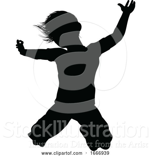 Vector Illustration of Child Kid Silhouette