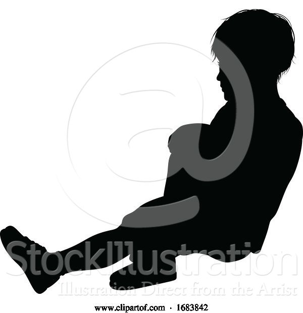 Vector Illustration of Child Kid Silhouette