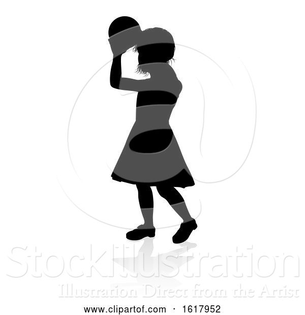 Vector Illustration of Child Silhouette, on a White Background
