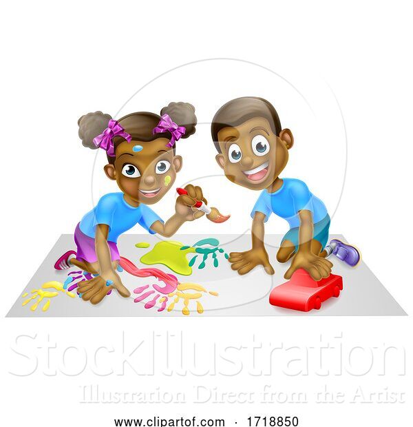 Vector Illustration of Children Playing