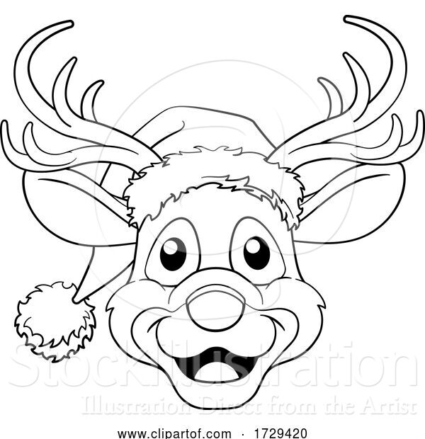 Vector Illustration of Christmas Reindeer Character