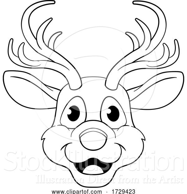 Vector Illustration of Christmas Reindeer Character